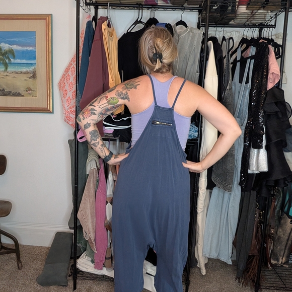 Navy Blue Jumpsuit with Pockets - Picture 3 of 6